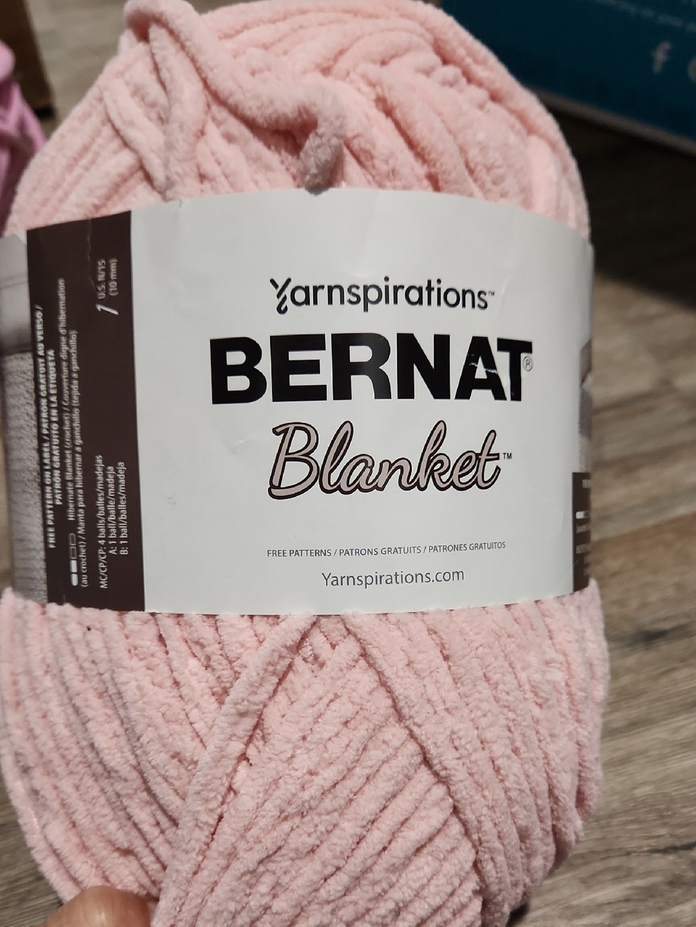 Bernat Blanket Chenille Yarn - color Tan Pink
